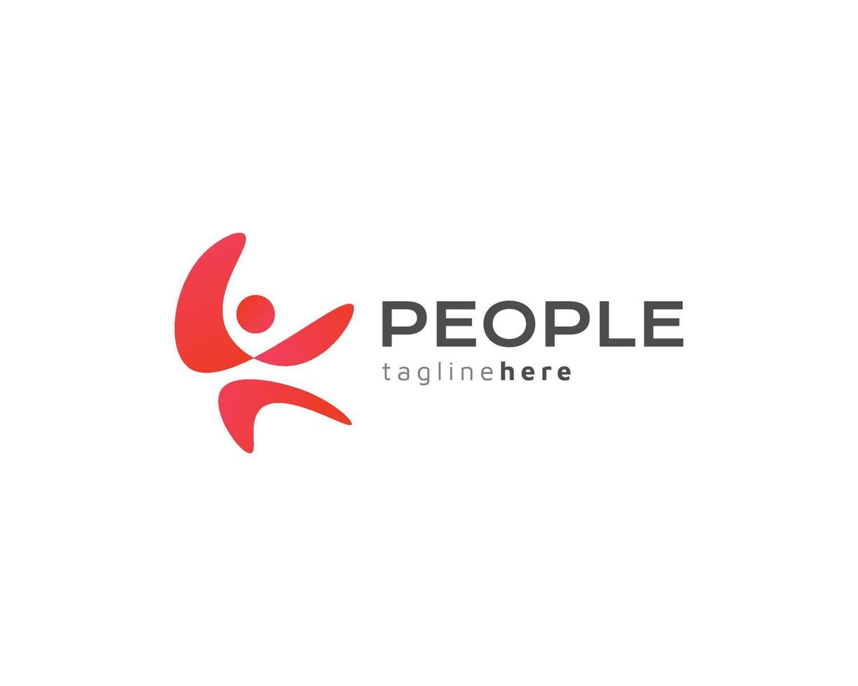 Happy People Logo Design. Abstract Human Logo for Business Logo Identity vector