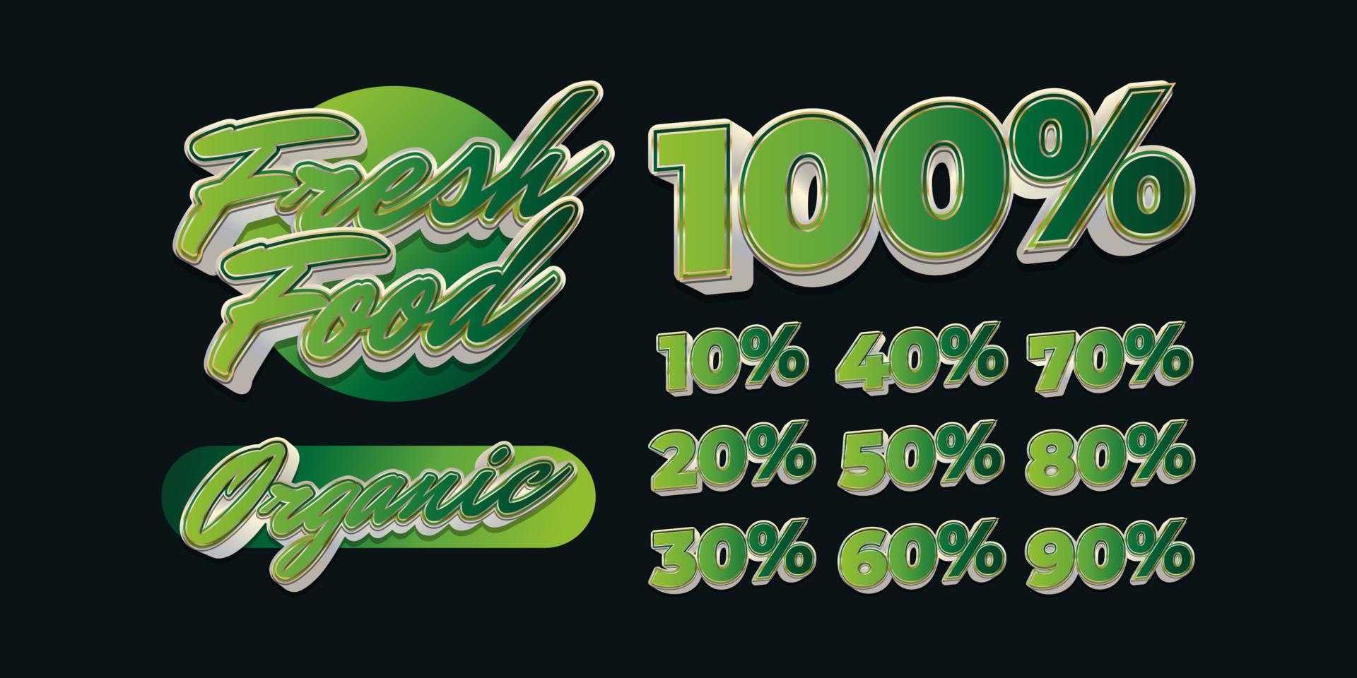 Fresh Food Graphic Label or Sticker. Vector Illustration of Fresh Food and Discount Label Design. Product Label or Badge