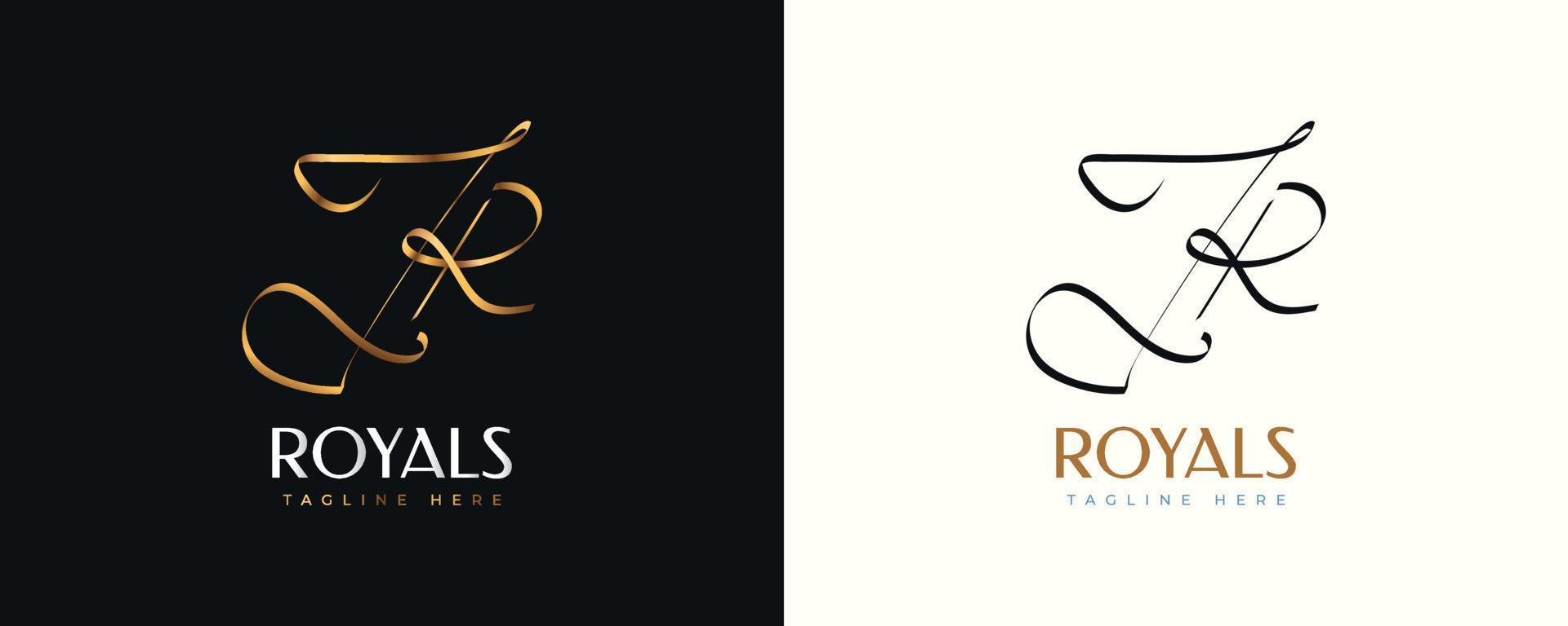 jr diseño de logotipo de firma inicial con estilo de escritura elegante y minimalista. diseño inicial del logotipo j y r para bodas, moda, joyería, boutique e identidad de marca comercial vector