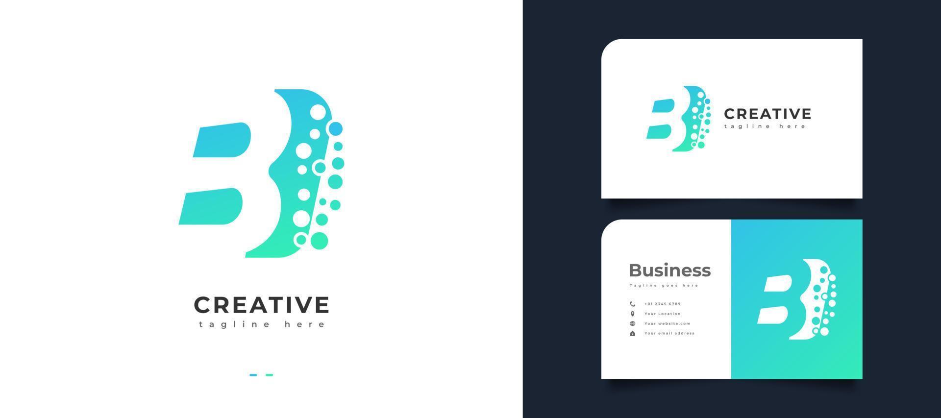 Modern and Abstract Letter B Logo Design with Bubbles. Initial B Logo for Business or Technology Brand Identity vector