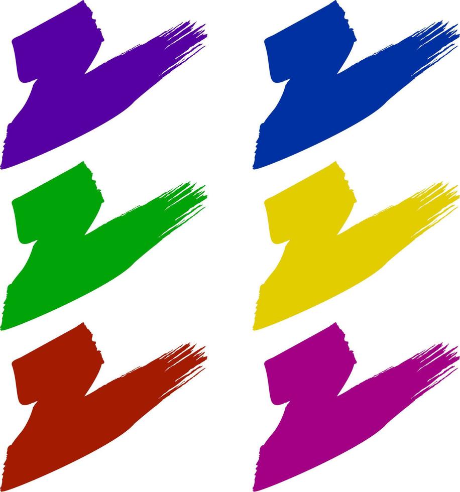 pinceladas con un pincel grunge de color. salpicaduras de tinta de colores, líneas ásperas dibujadas a mano, elementos de diseño artístico. un conjunto de pinceles vectoriales. vector