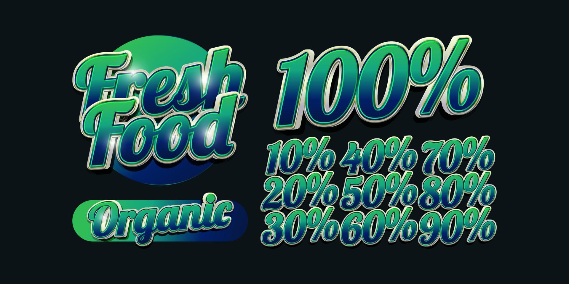 Fresh Food Graphic Label or Sticker. Vector Illustration of Fresh Food and Discount Label Design. Product Label or Badge