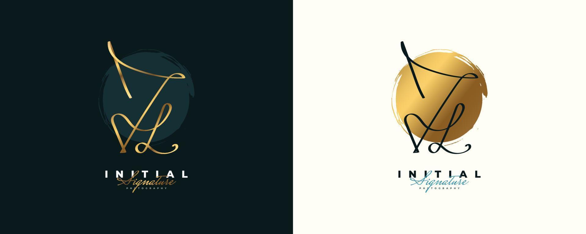 JL Initial Signature Logo Design with Elegant and Minimalist Handwriting Style. Initial J and L Logo Design for Wedding, Fashion, Jewelry, Boutique and Business Brand Identity vector