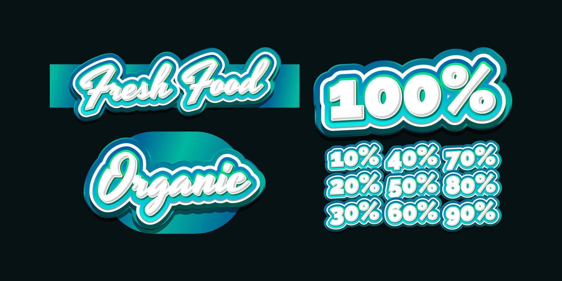Fresh Food Graphic Label or Sticker. Vector Illustration of Fresh Food and Discount Label Design. Product Label or Badge