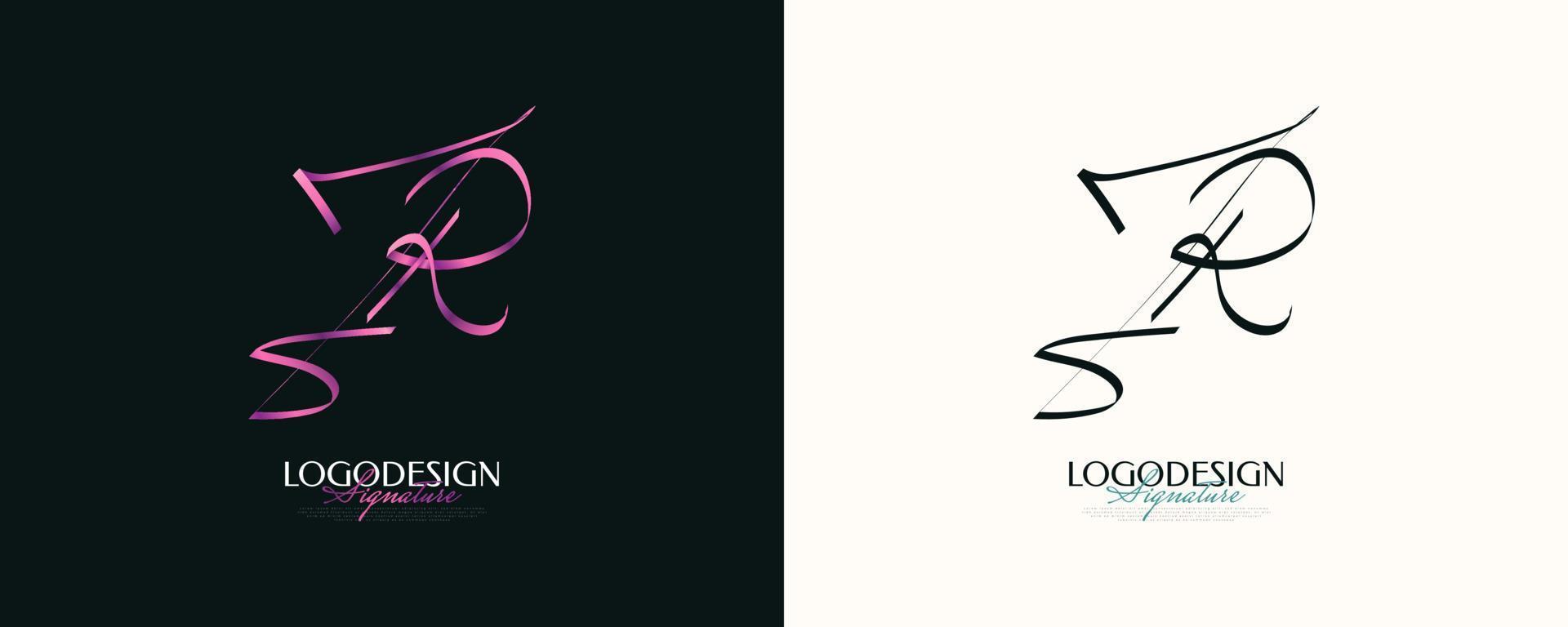 JR Initial Signature Logo Design with Elegant and Minimalist Handwriting Style. Initial J and R Logo Design for Wedding, Fashion, Jewelry, Boutique and Business Brand Identity vector