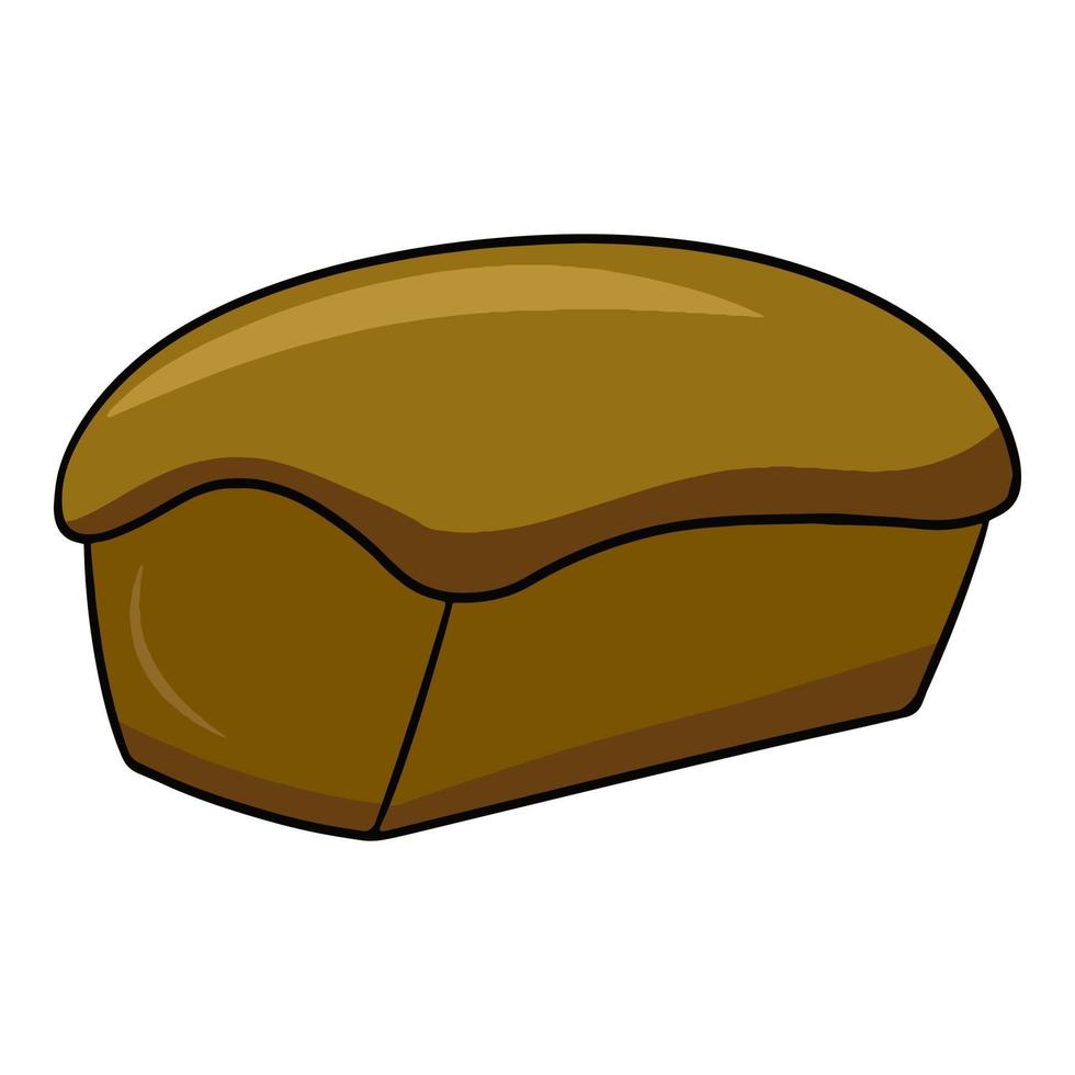 barra de pan rectangular, ilustración vectorial en estilo de dibujos animados sobre un fondo blanco vector
