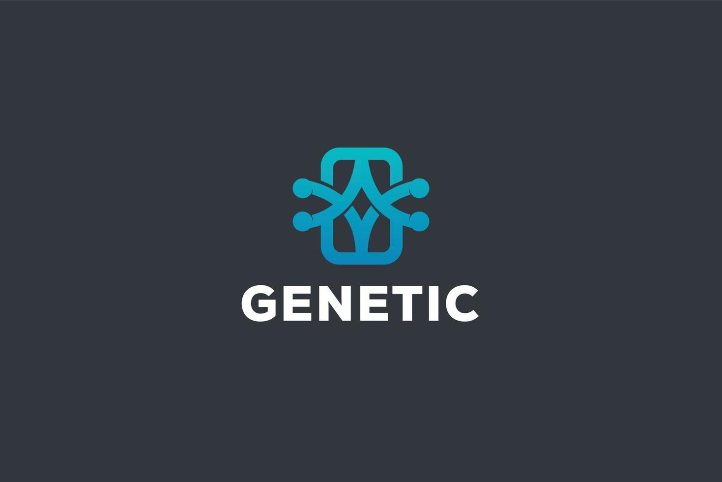 Genetic Dna Medical Hospital Vector Logo Concept Design