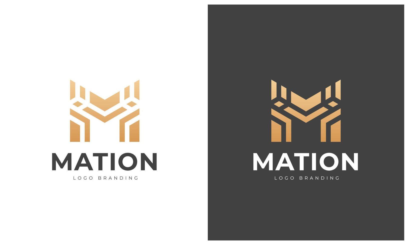 M Letter Abstract Monogram Vector Logo Concept Design. Modern, Elegant And Luxury Style