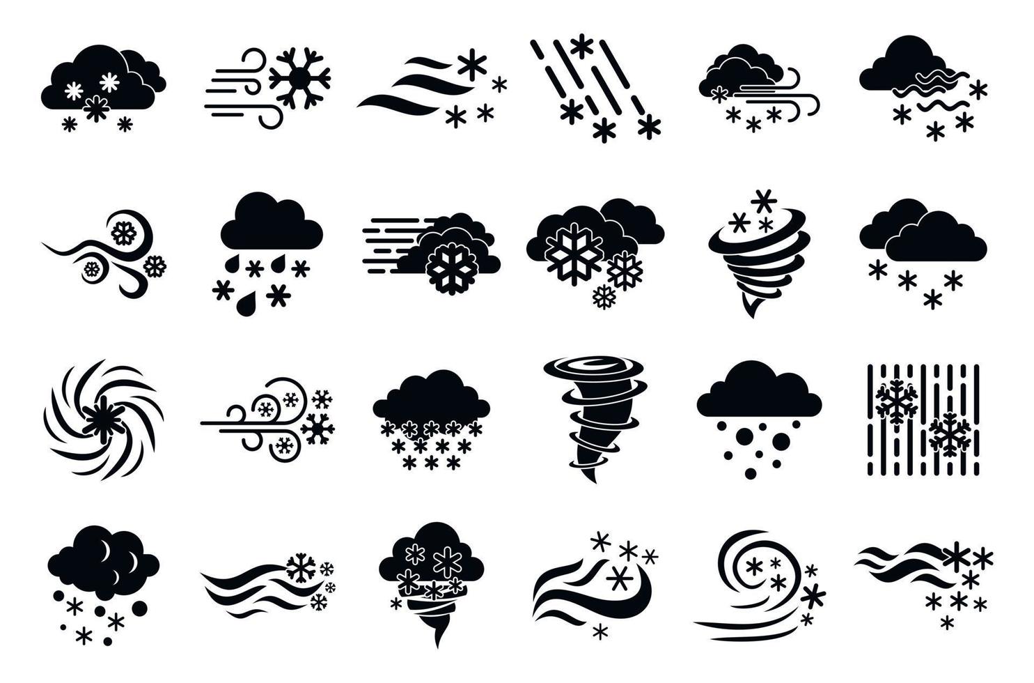Blizzard icons set, simple style vector