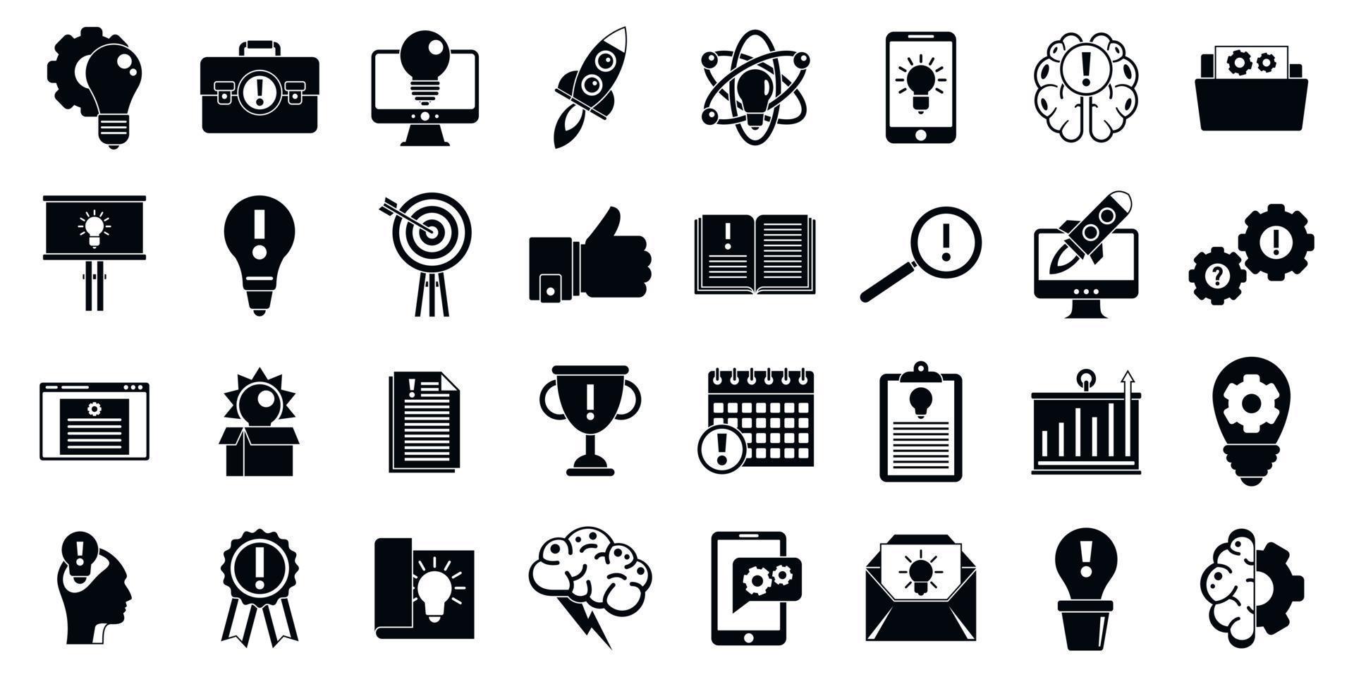 Modern innovation icons set, simple style vector