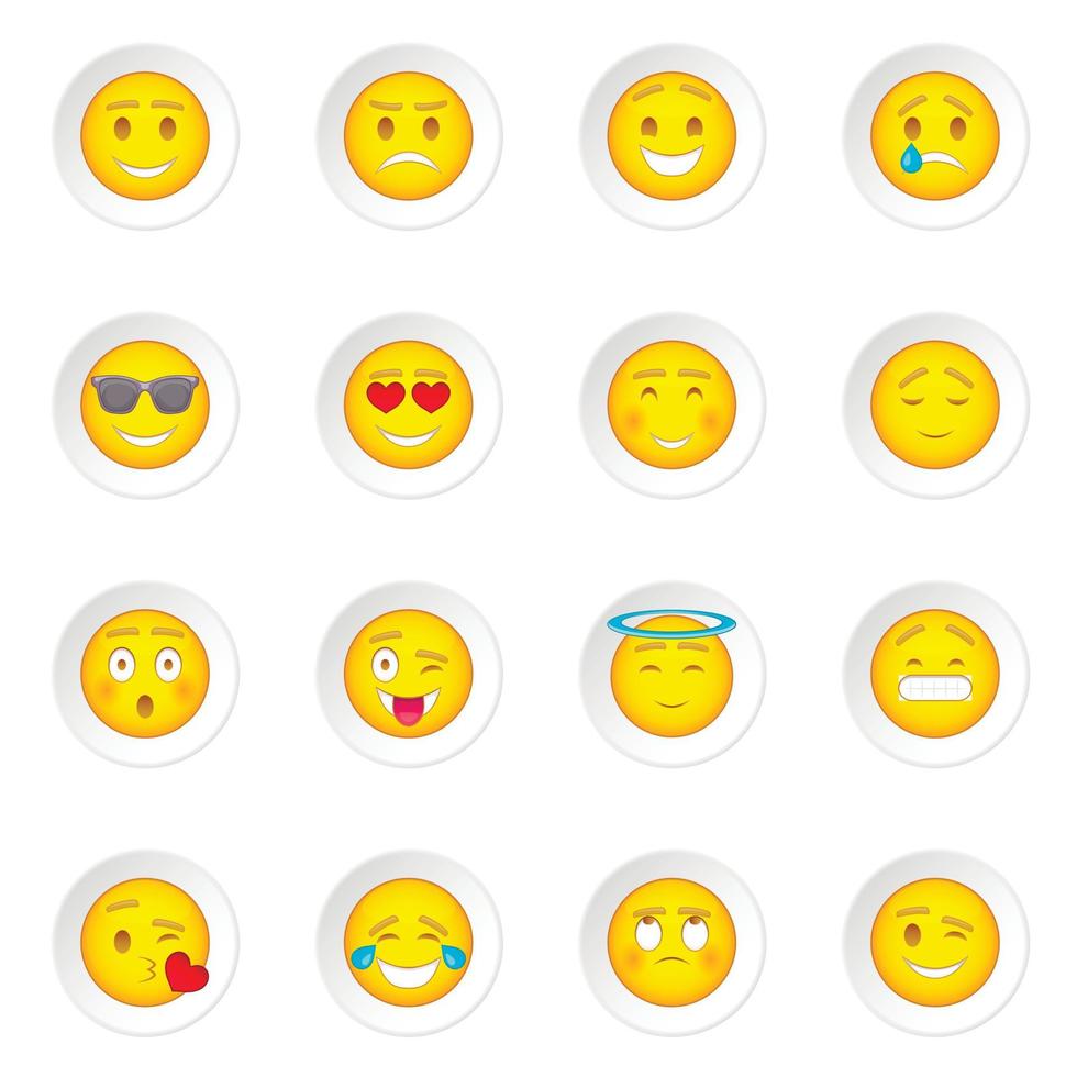 Smiles icons set vector