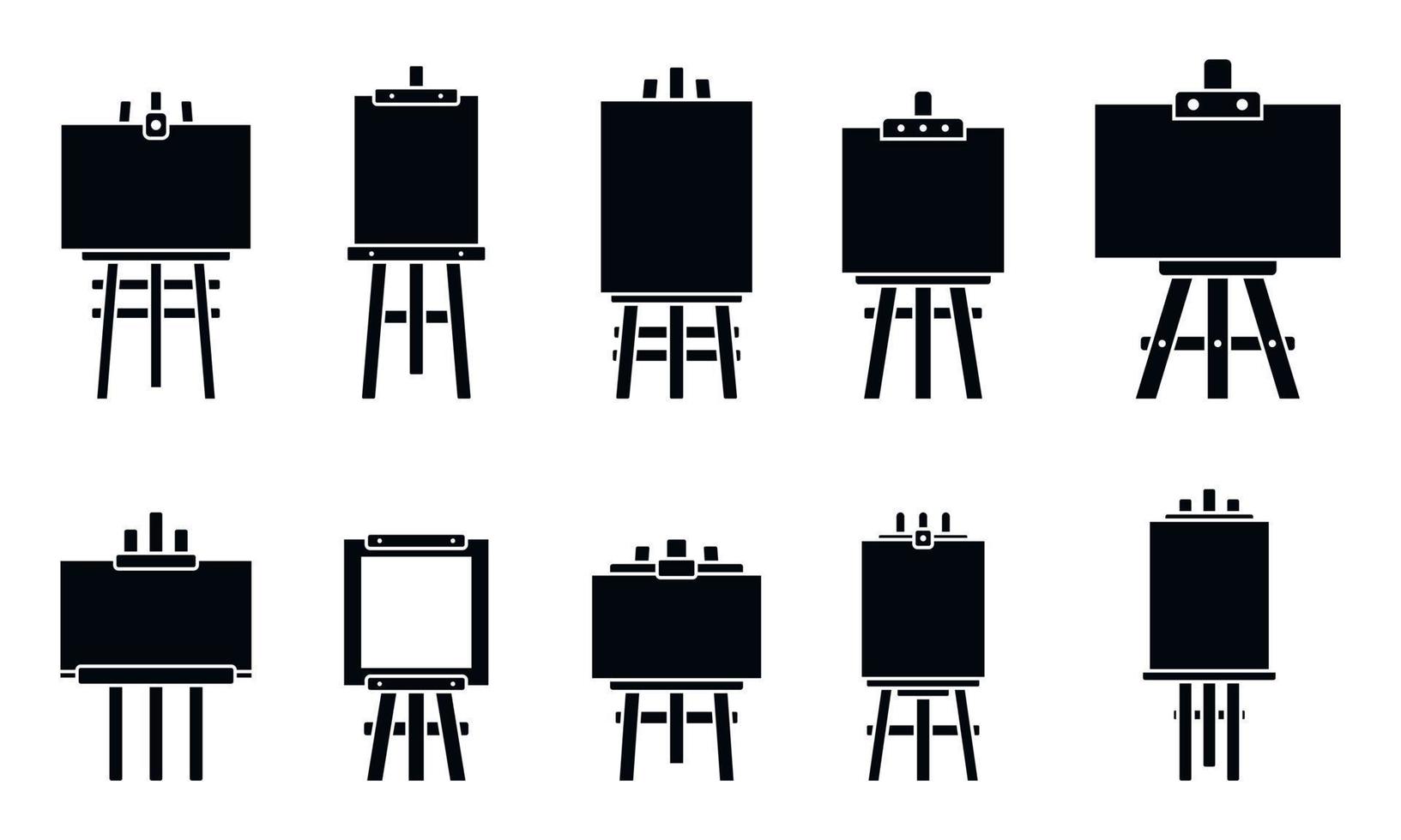 Easel poster icons set, simple style vector