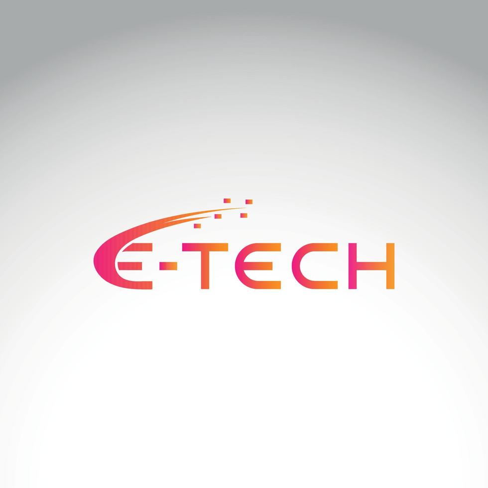 e tech logo design free vector file.