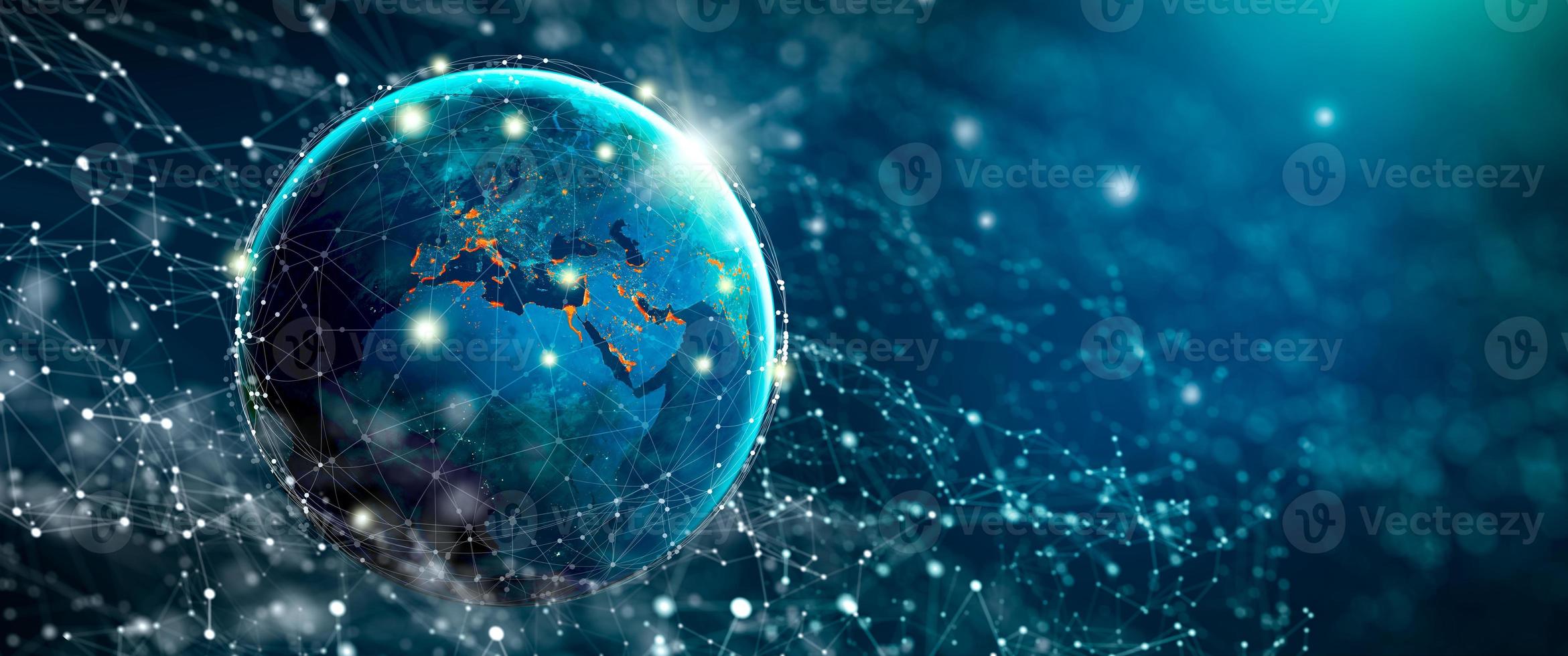 Global Business and Network connection concept. Elements furnished by NASA. photo