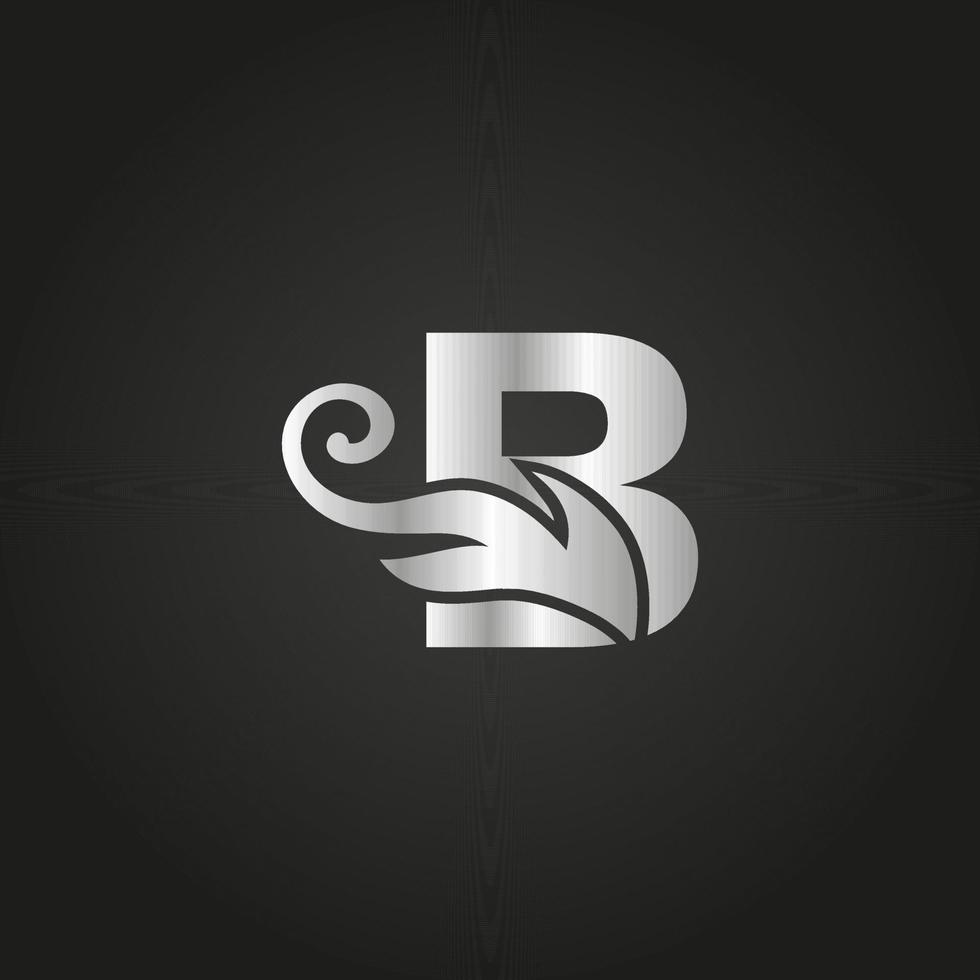 logotipo de letra b de lujo plateado. logotipo b con un archivo vectorial de estilo elegante. vector