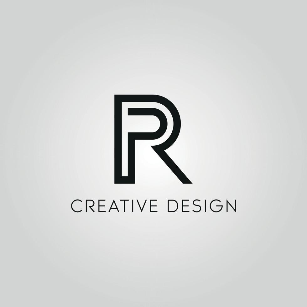 letter PR or RP logo design free vector file.