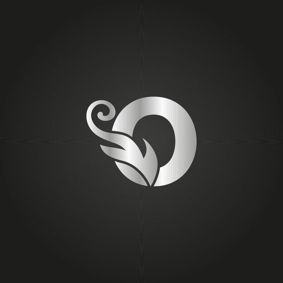 silver luxury letter O logo. O logo with graceful style vector file.