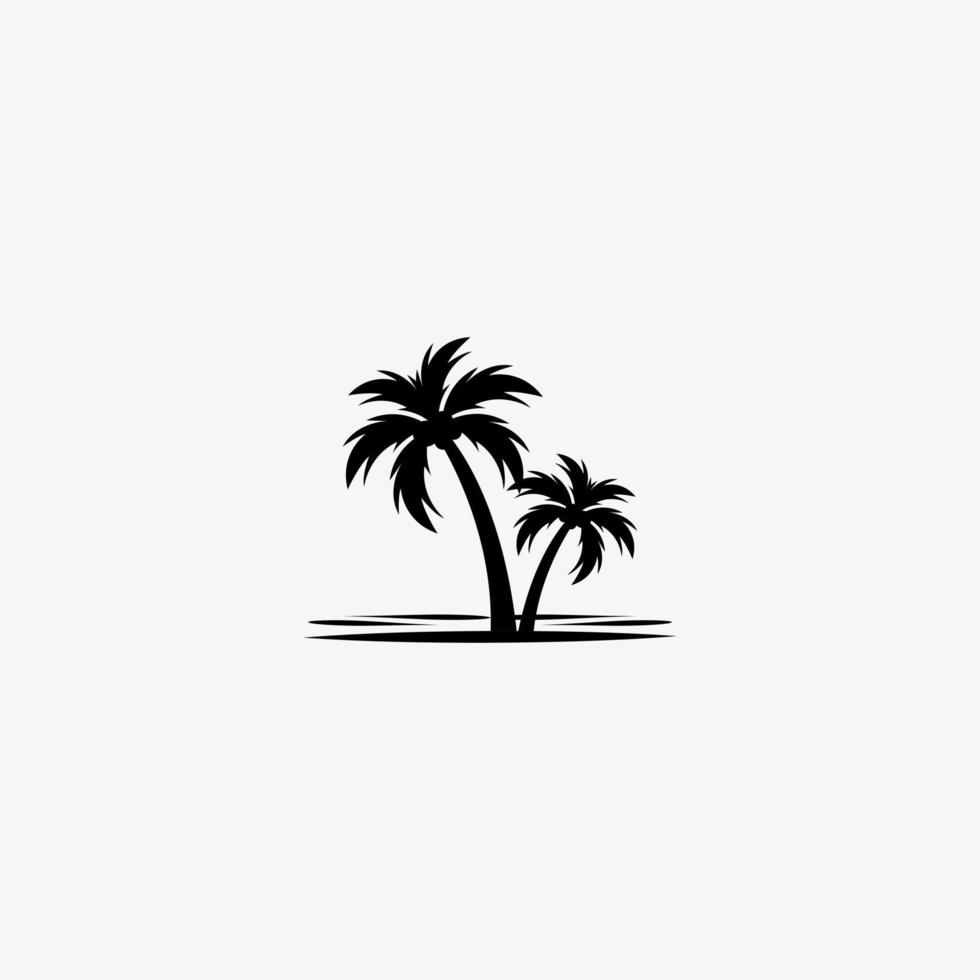 logotipo de palmera con archivo gratuito de vector de playa de mar.