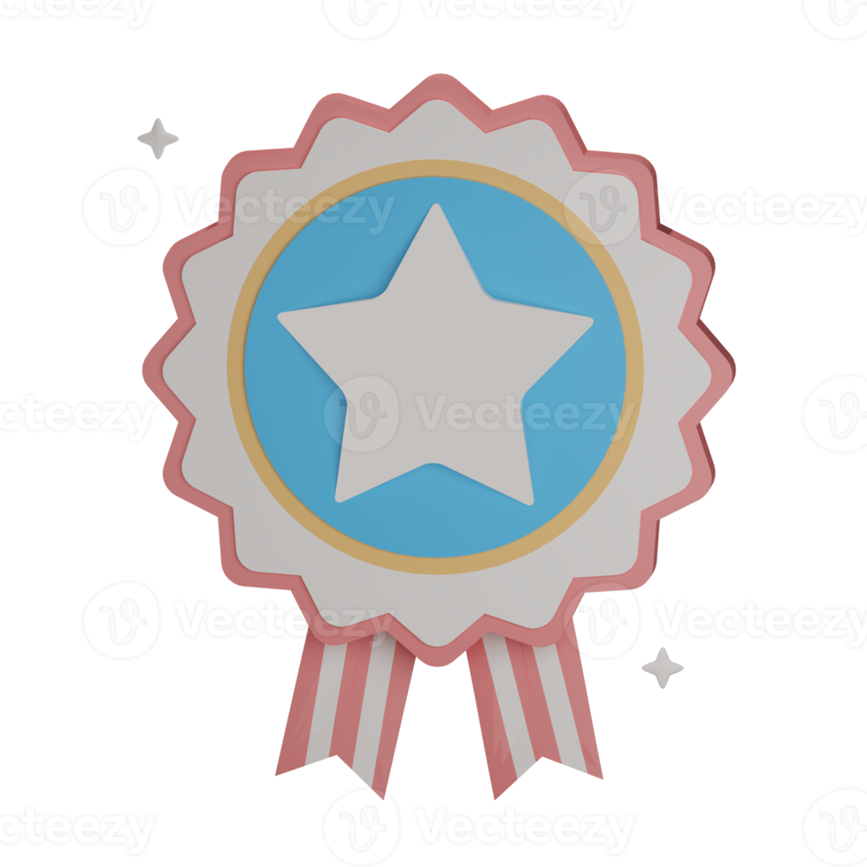 3D badge USA motif with transparent background png