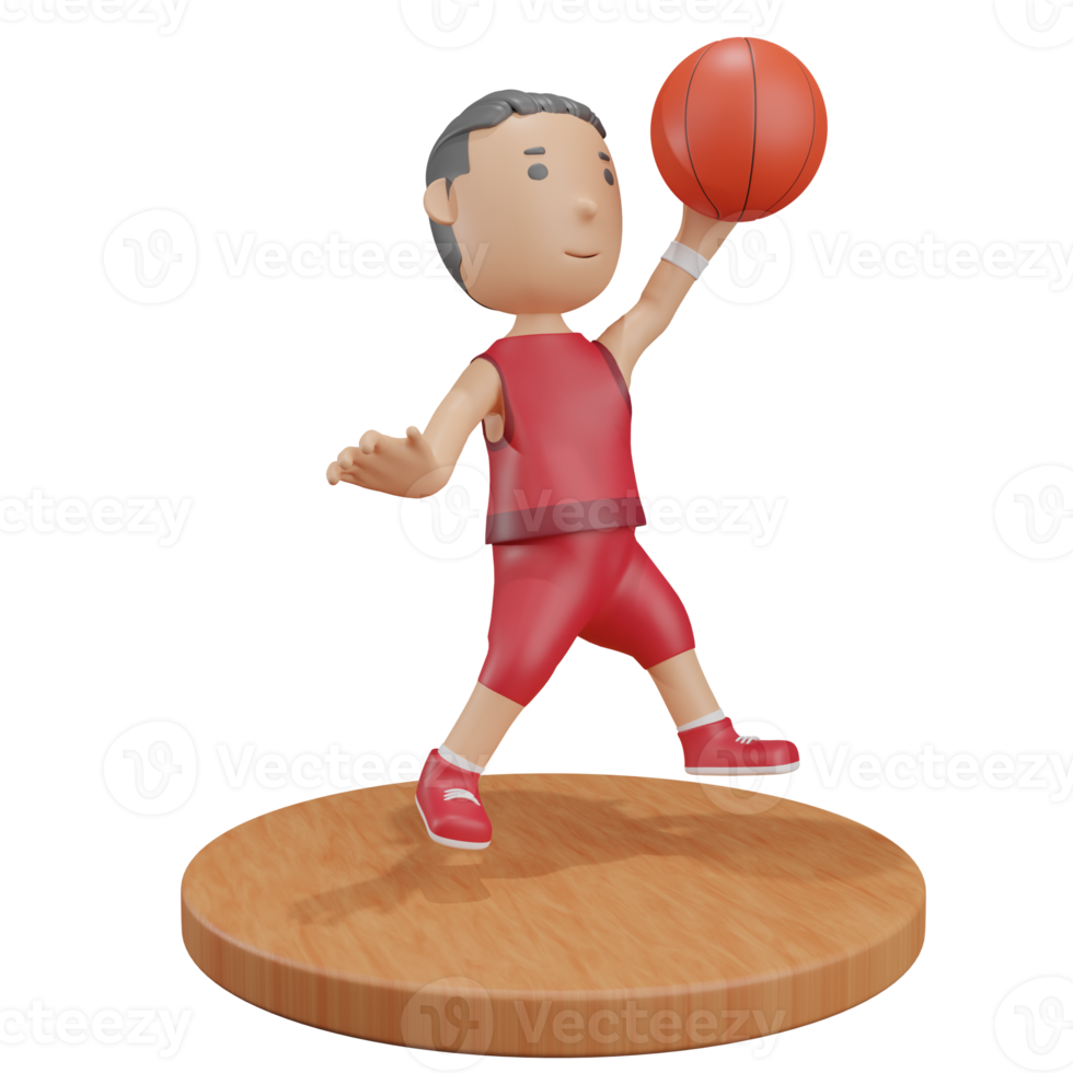 3d menino slam dunk basquete png