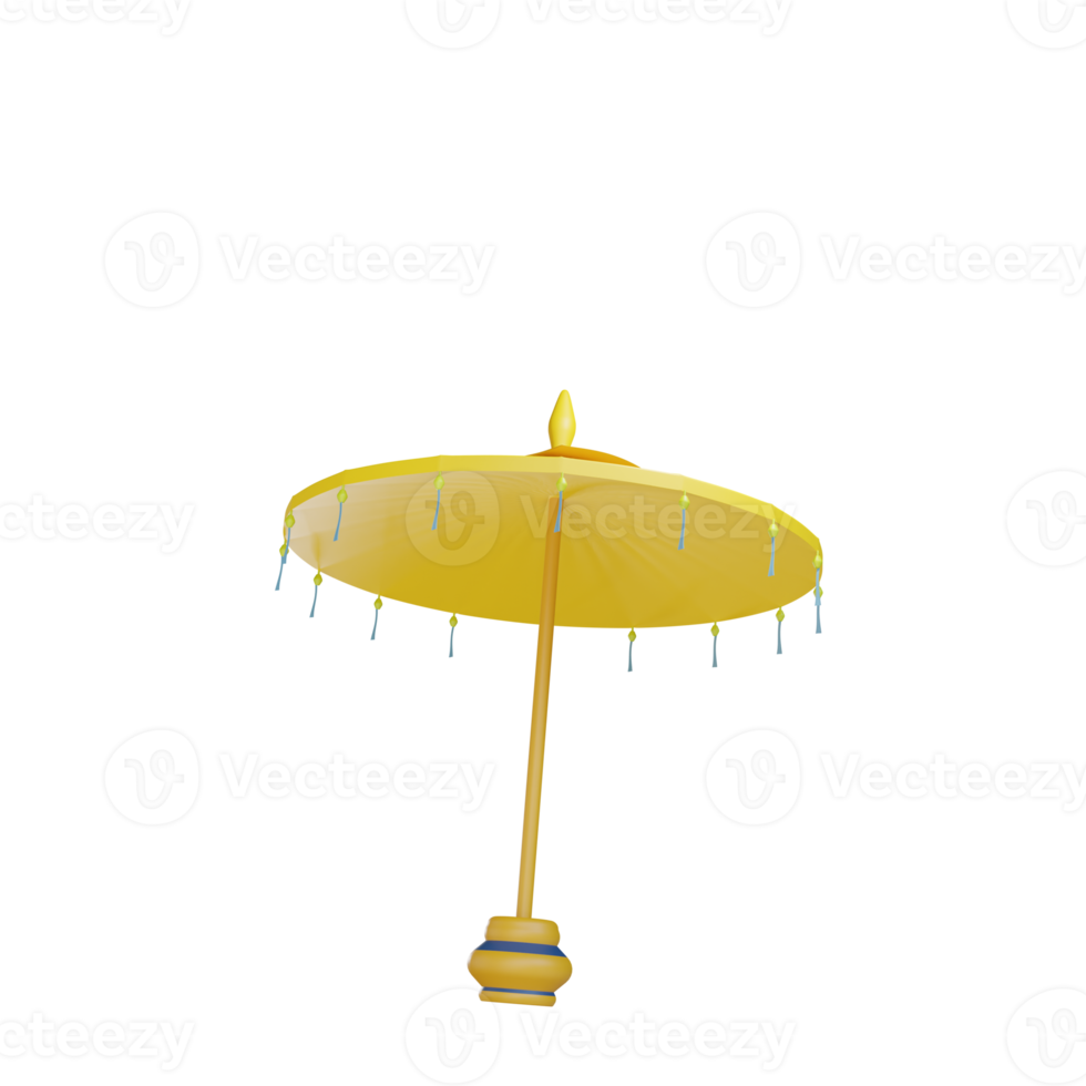 3d umbrella object with transparent background png