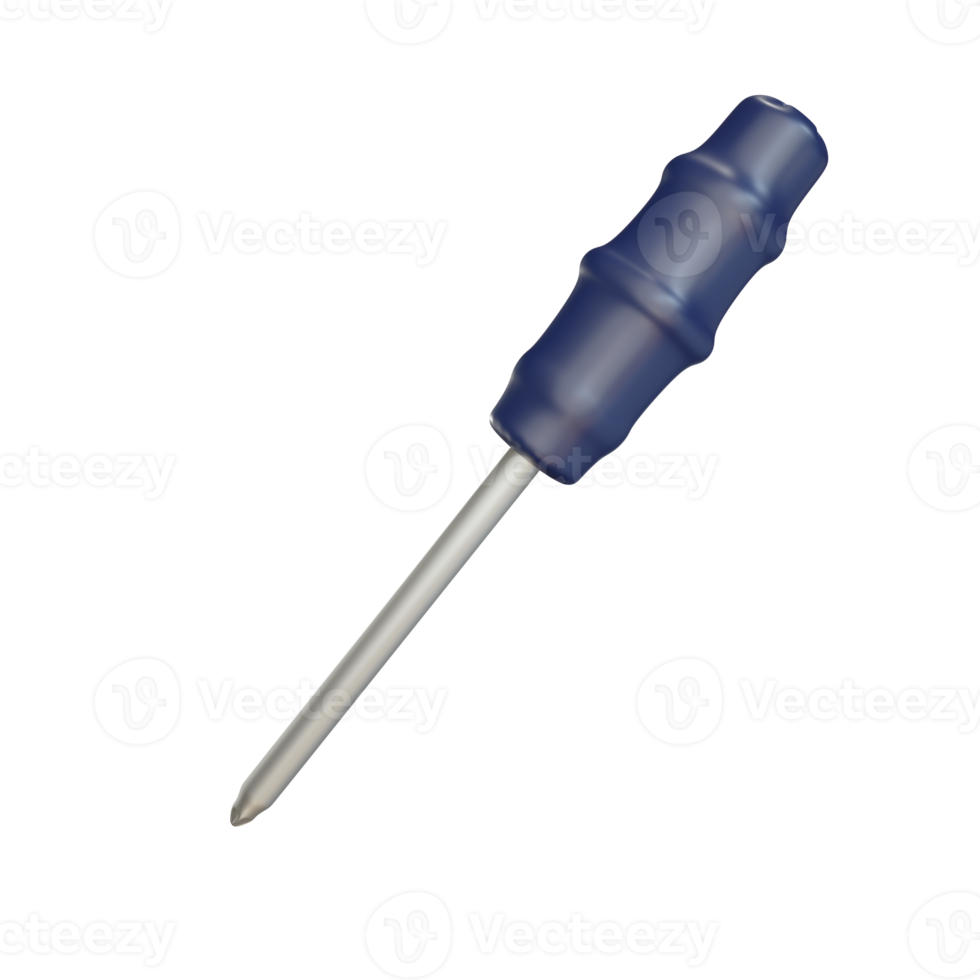 3D screwdriver object with transparent background png