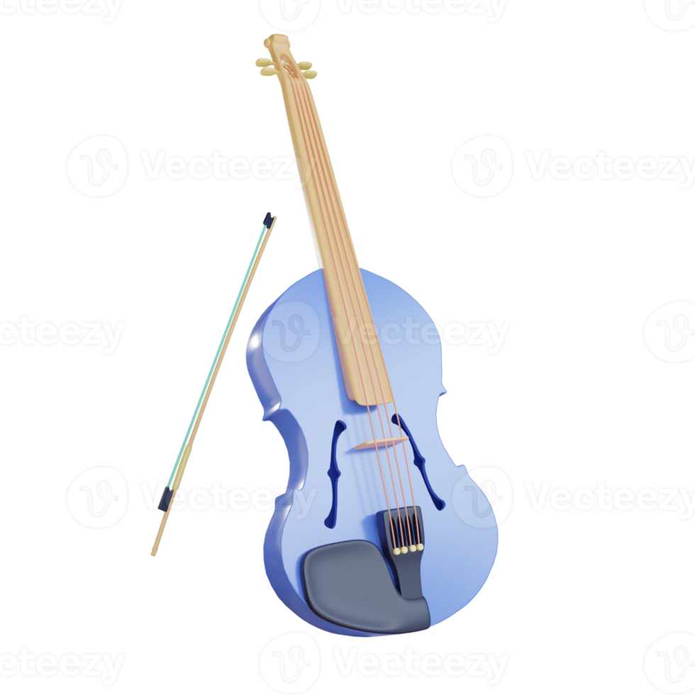 3d violin object with transparent background png