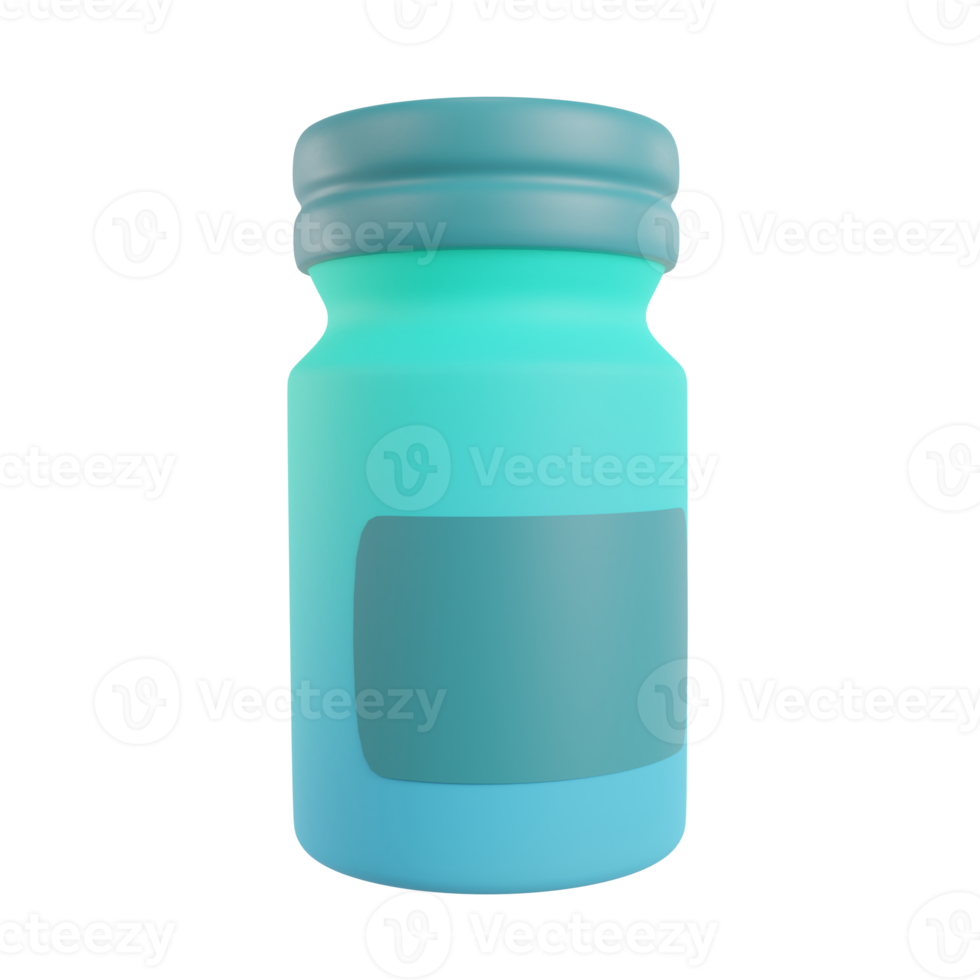 3d render vaccine bottle object png