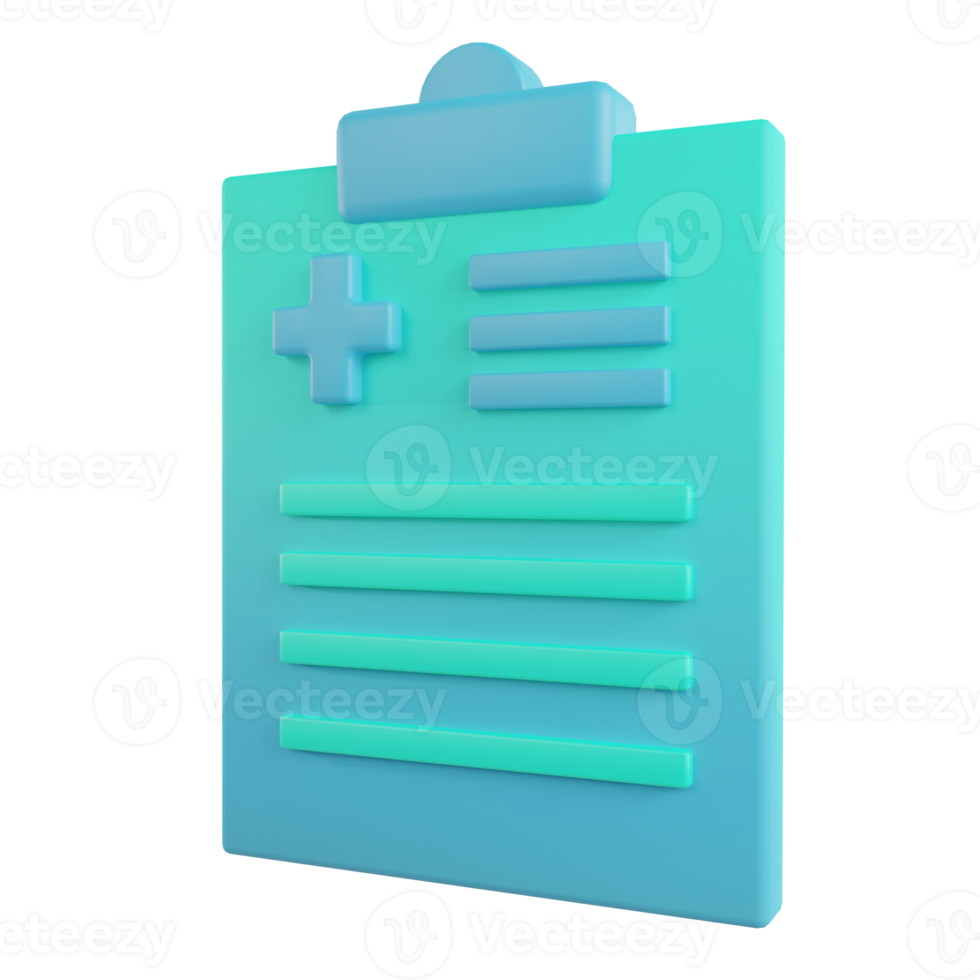 3d render medical records object png