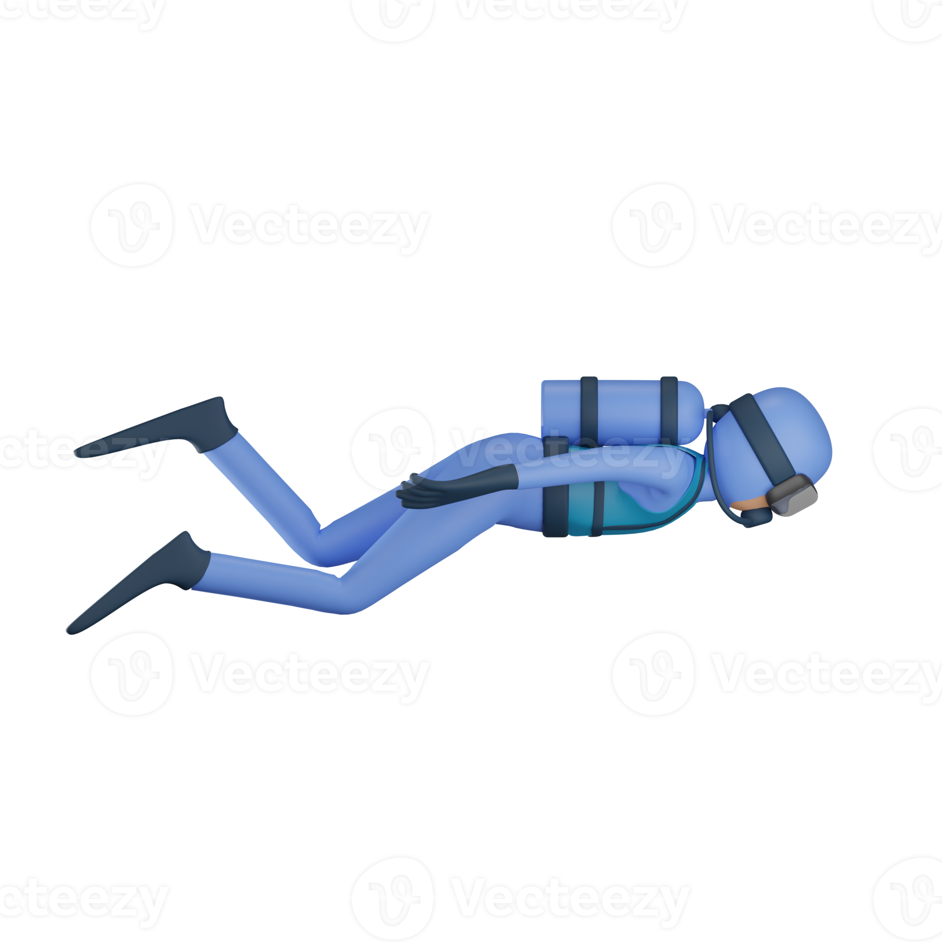 3d scuba diver illustration with transparent background 8843194 PNG