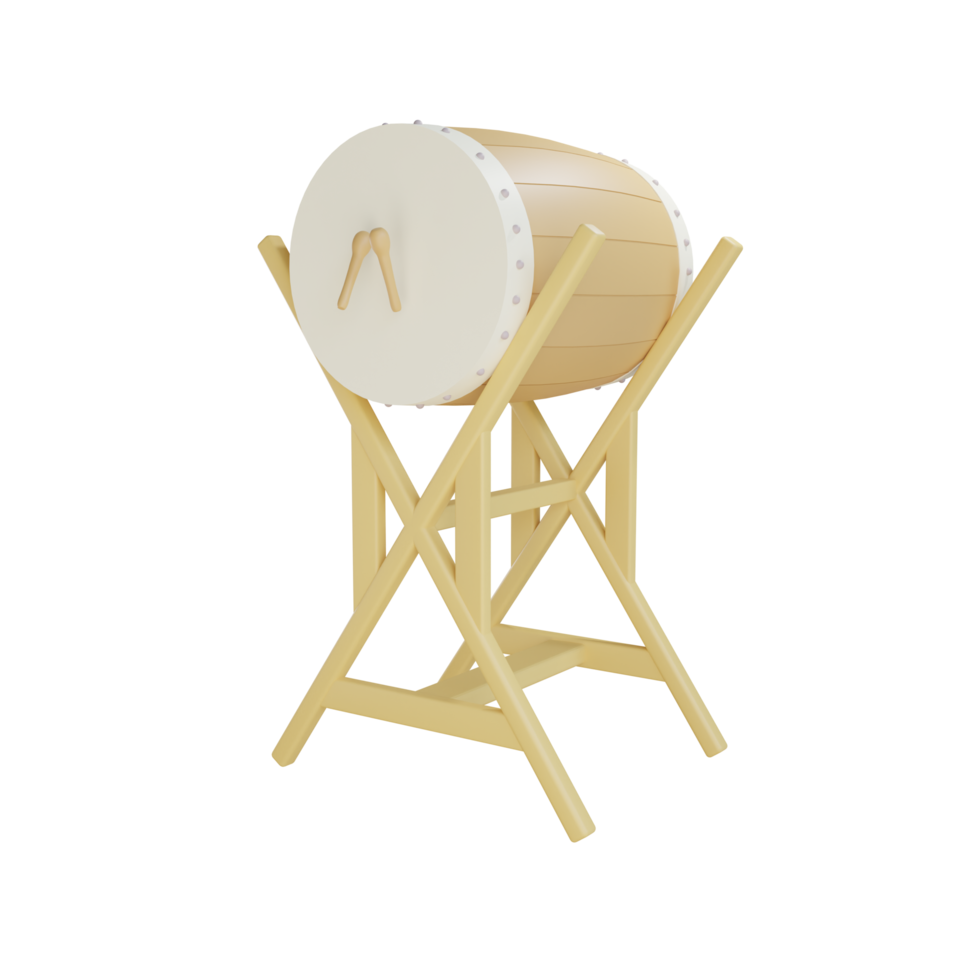3d ramadan drum object with transparent background png
