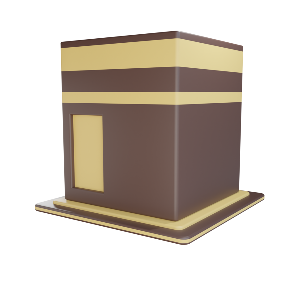 3D kaaba object transparent background png