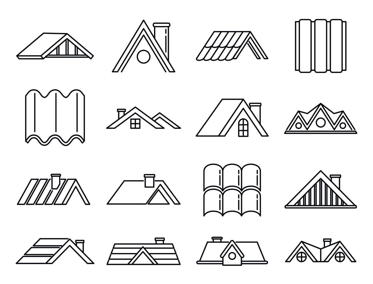 House roof icons set, outline style 8843282 Vector Art at Vecteezy