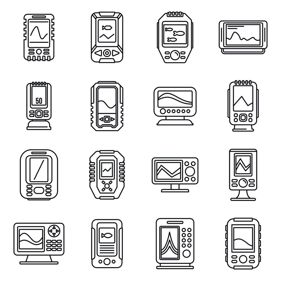 NAME icons set, outline style vector