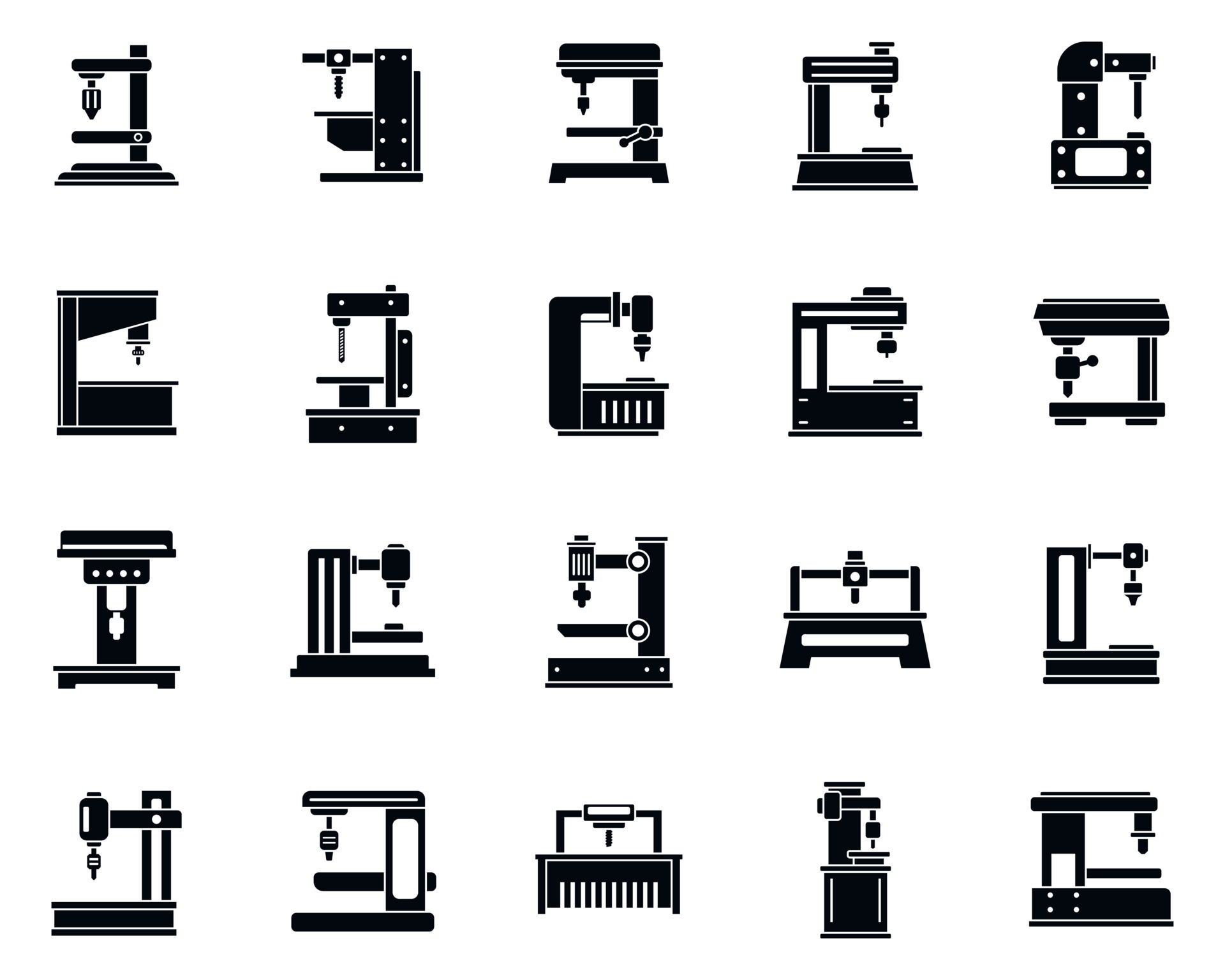 Milling Machine tool icons set, simple style 8843322 Vector Art at Vecteezy