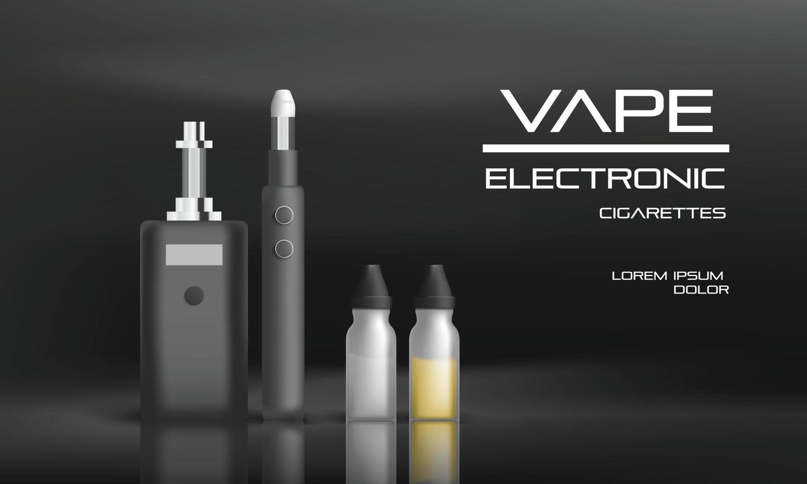 fondo de concepto de vape electrónico, estilo realista vector