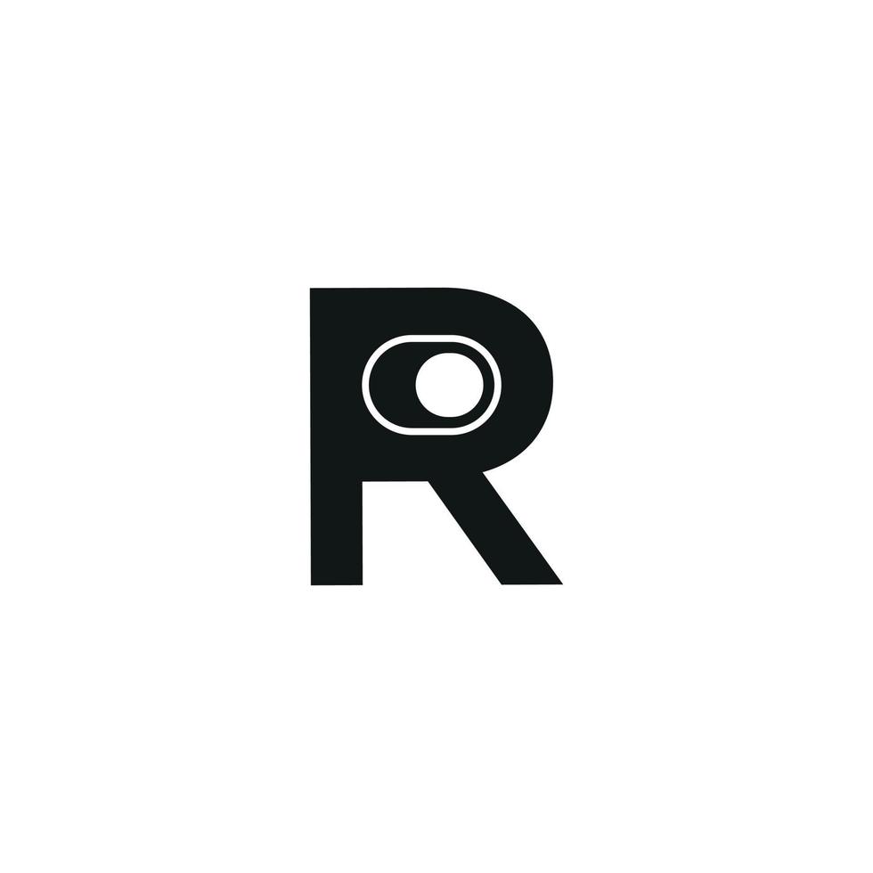 letter R logo. R logo with switch icon free vector file.