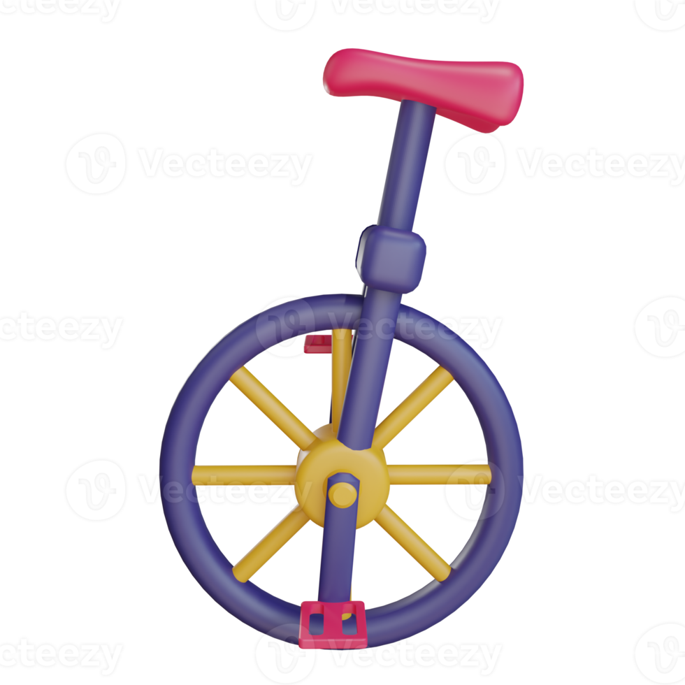 Unicycle object isolated png