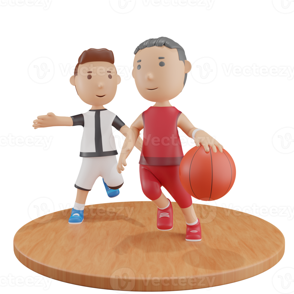 3d boys playing Basketball png