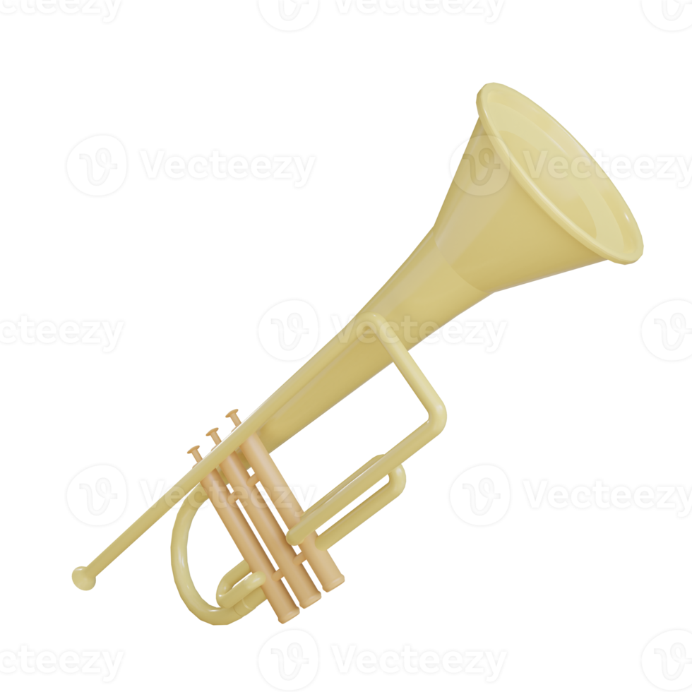 objet trompette 3d avec fond transparent png