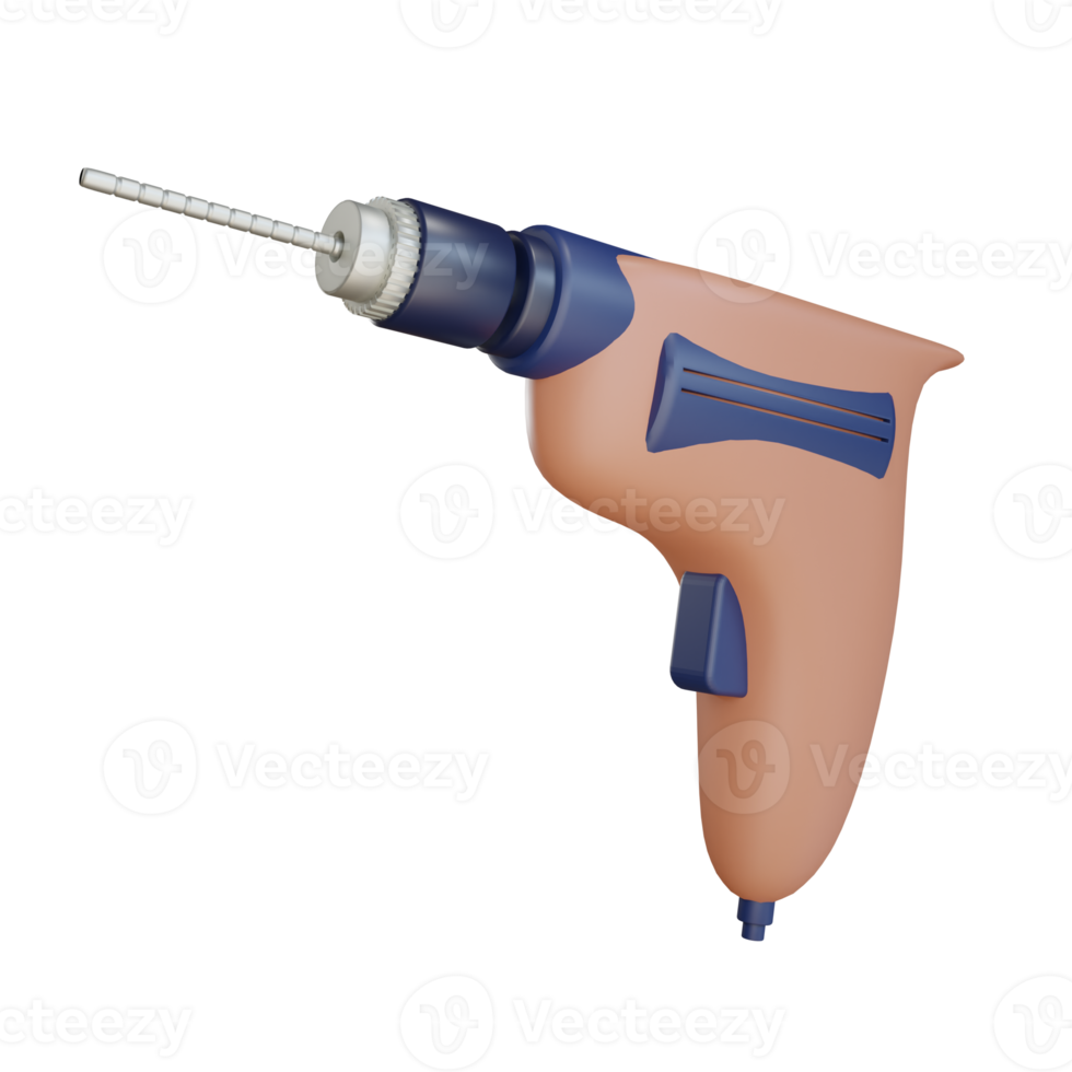 3D drill object with transparent png