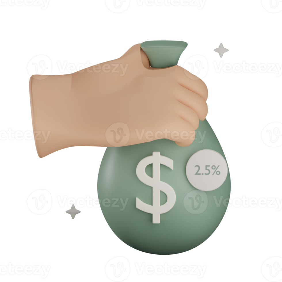 3D-Zakat-Illustration mit transparentem Hintergrund png