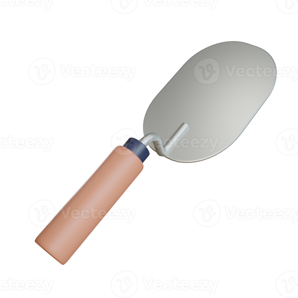 3D cement spoon object with transparent png