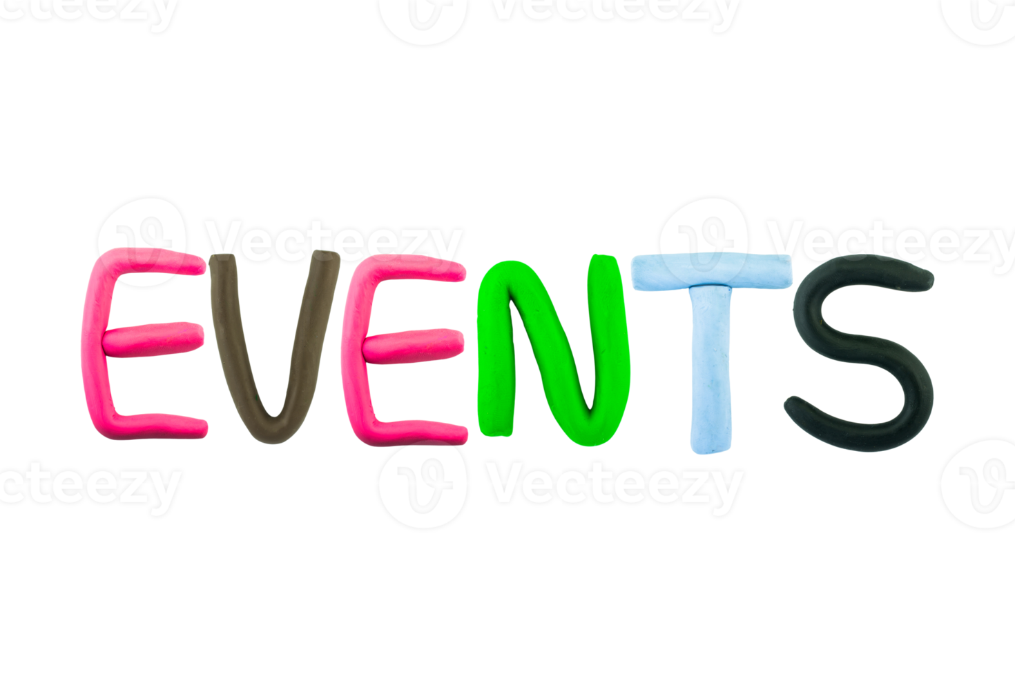message events Funny plasticine alphabet letters on white background png