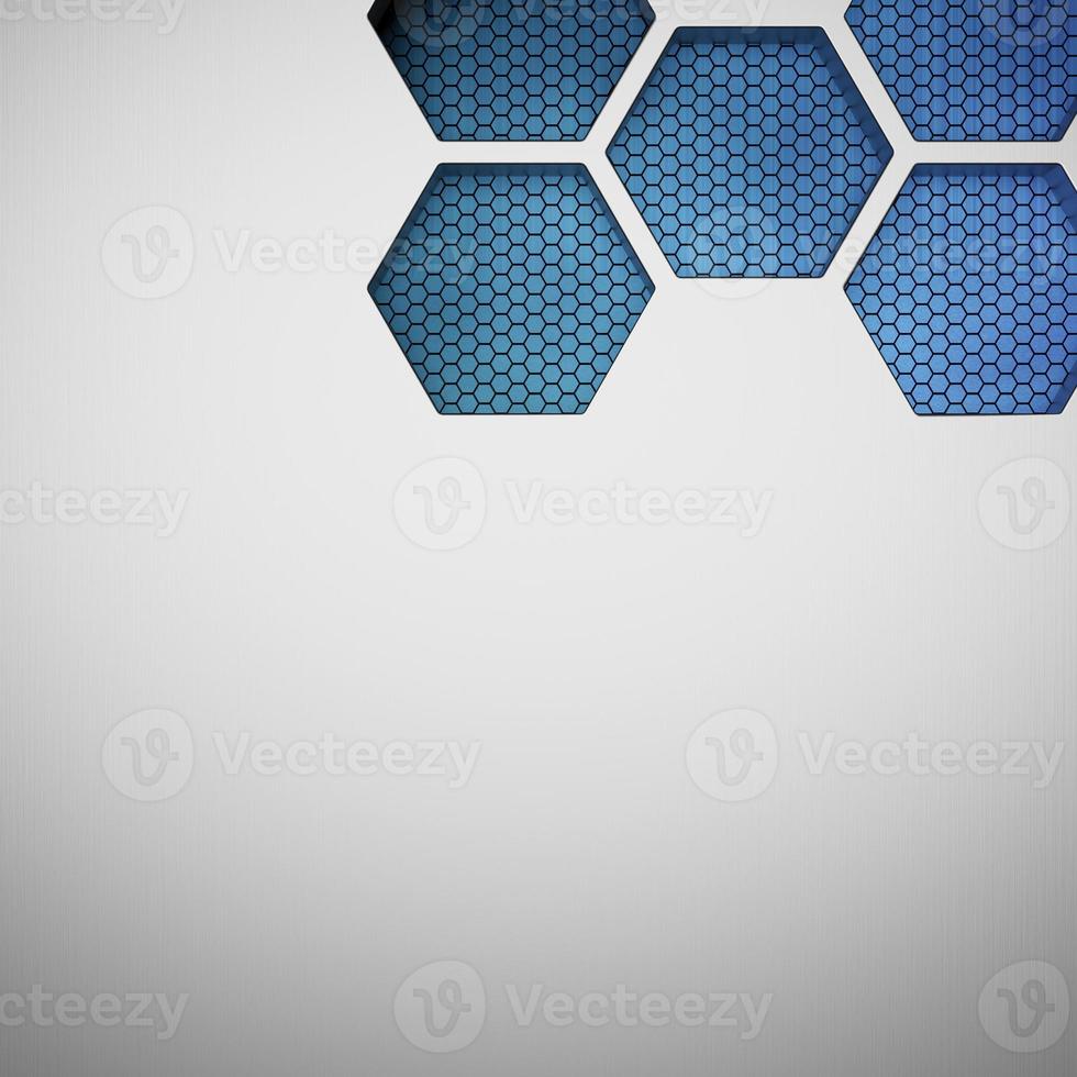 Futuristic and technological hexagonal background. 3d rendering photo