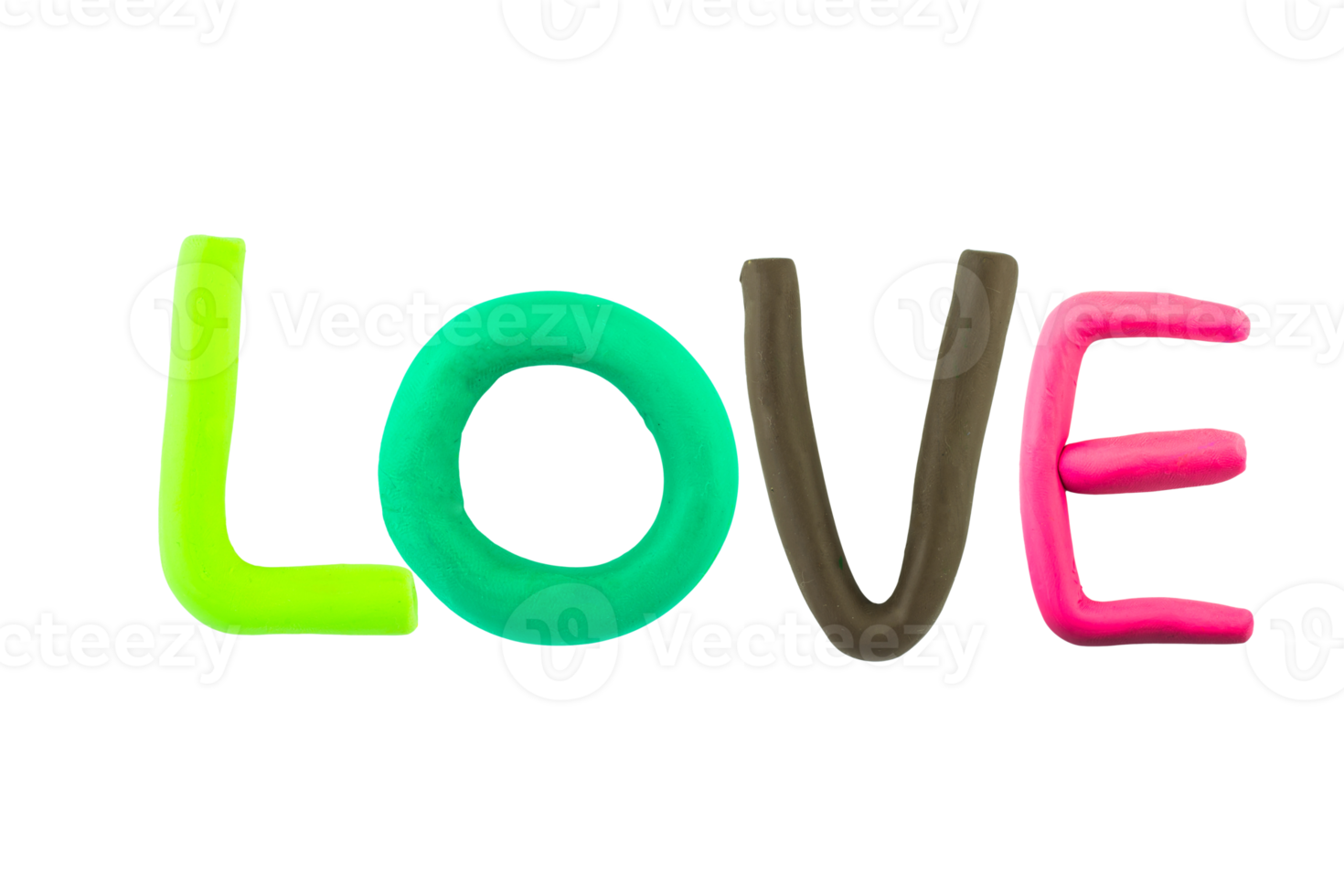 message love Funny plasticine alphabet letters on white back png