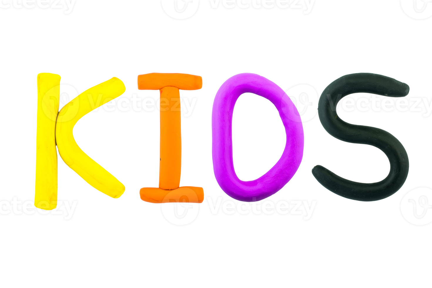 Message enfants drôles lettres de l'alphabet en pâte à modeler sur fond blanc png