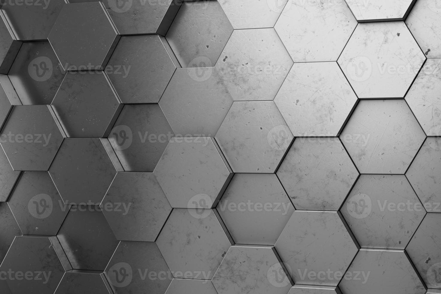 Futuristic and technological hexagonal background. 3d rendering photo