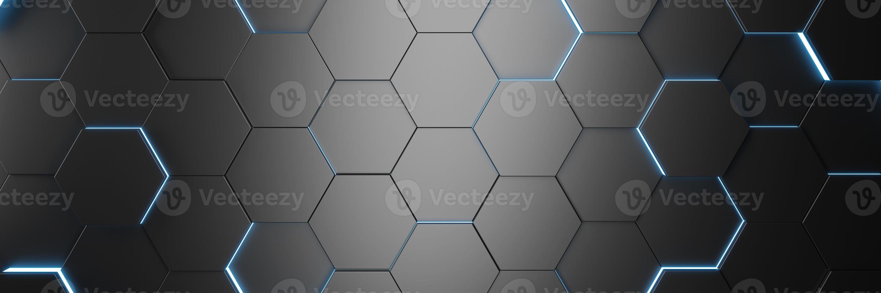 Futuristic and technological hexagonal background. 3d rendering photo