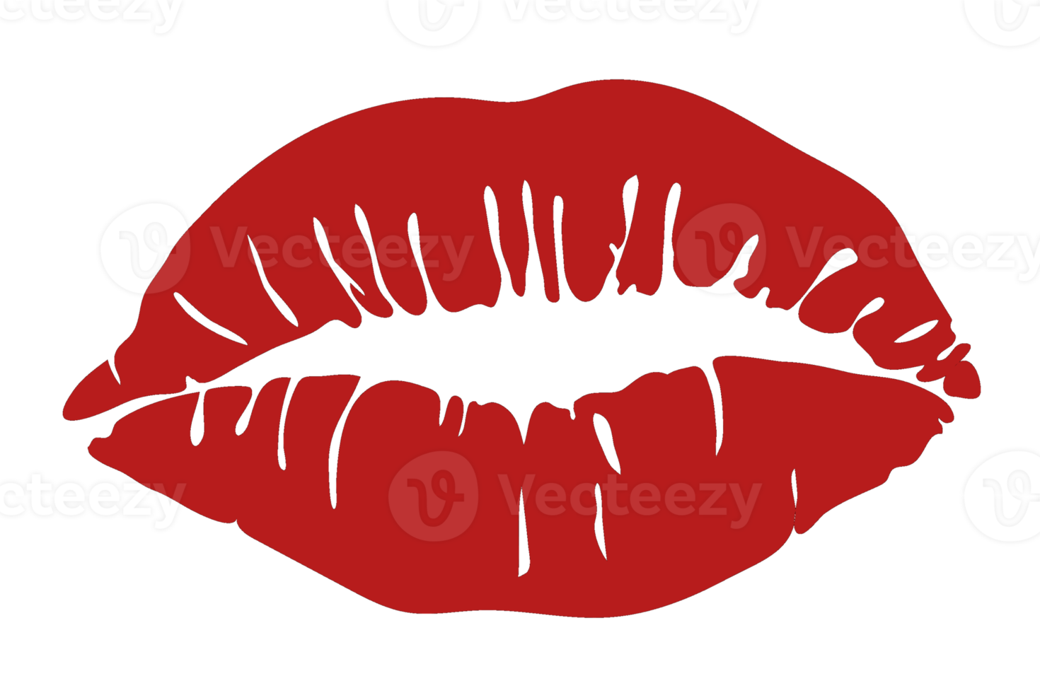 Female sensual lip print. Isolated realistic image. Air kiss, red lipstick. png